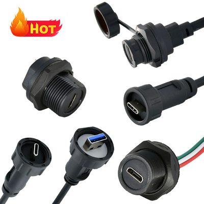 qualidade  IP67 Waterproof Wire Connector USB 3.0 2.0 Adapter Mated Male To Female Panel Mount fábrica