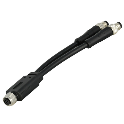 Conector de cabo impermeável masculino fêmea dos pinos da talhadeira 3 - 12 do sensor IP68 M12 Y