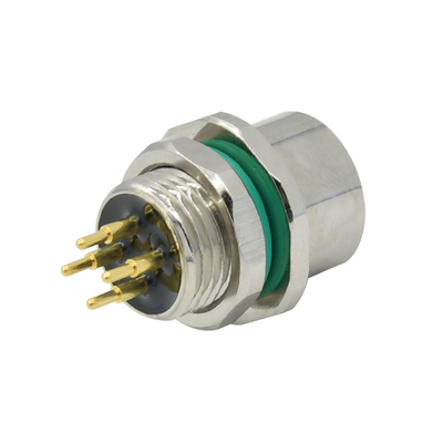 Do metal traseiro fêmea do fechamento do receptáculo da montagem do painel IP68 conectores impermeáveis do adaptador M12