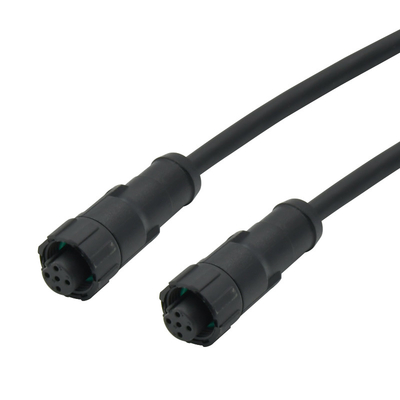 3 - 8 conector de cabo preto plástico fêmea de Overmolded do conector impermeável do Pin M12