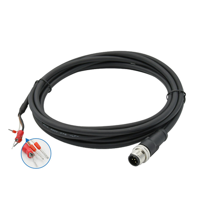 Um conector de codificação de 5 Pin Male Straight Waterproof Outdoor moldou o conector do sensor do cabo M12
