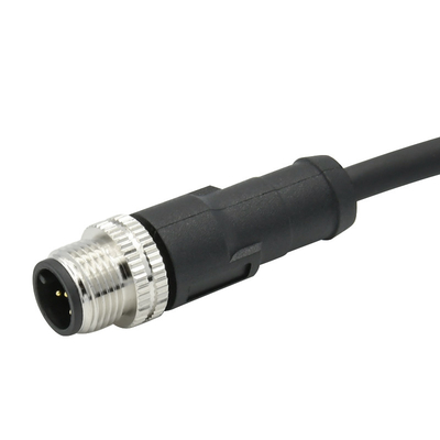 Um conector de codificação de 5 Pin Male Straight Waterproof Outdoor moldou o conector do sensor do cabo M12