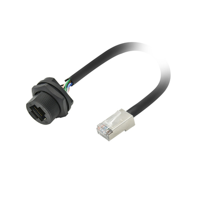 A rede 8 Pin Waterproof Rj 45 Jack Plastic Straight Male To Rj45 fêmea moldou o cabo