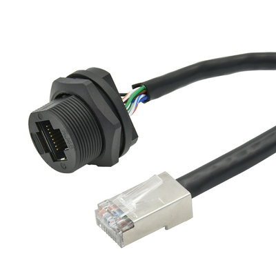 Homem impermeável do conector de cabo Rj45 8p8c ao fechamento fêmea do parafuso