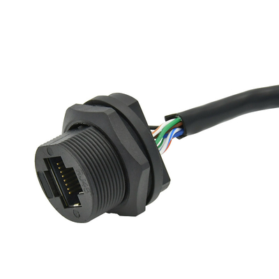 A rede 8 Pin Waterproof Rj 45 Jack Plastic Straight Male To Rj45 fêmea moldou o cabo