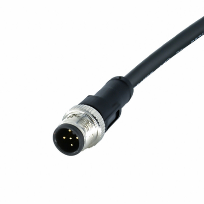 Fio impermeável do sensor do PVC AWG22-26 dos pinos PUR do código 5 do conector de cabo A de Ourdoor M12