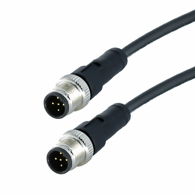 5 do cabo UV da proteção do conector do sensor de Polos M12 conector impermeável codificado A do fio