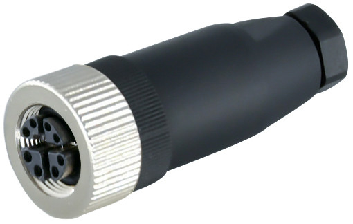 Código 4 de X 8 IP67 reto/Elbowed IP68 da fêmea masculina do conector impermeável do Pin M12