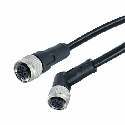 Conectores de cabo impermeáveis M12 de Overmolded A codificados 5 8 Pin Core Male/fêmeas
