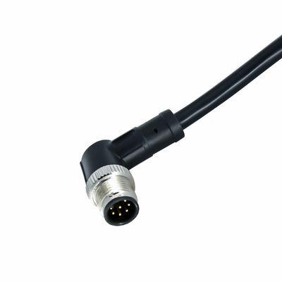 Cabo distribuidor de corrente do sensor de M12 8 Pin Waterproof Wire Connector With Overmolded