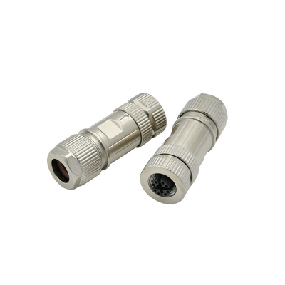 Plugue e soquete de cabo de metal industrial M12 X Code Connector Lan 8 pinos