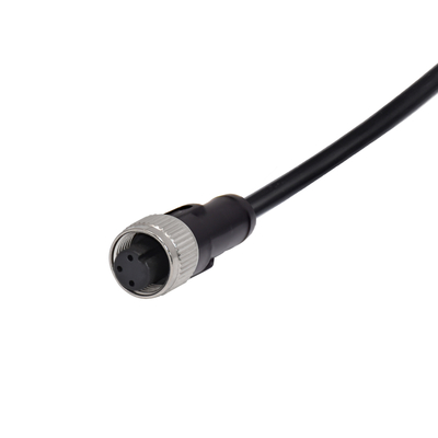 Sensor Ip68 à prova d'água M12 Conectores de fio Cabo 3 Contato A Codificado Feminino Macho Cotovelo Reto