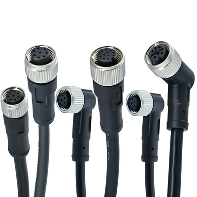 Circular m12 to m8 3-12 contacts A-X coded sensor outdoor ip68 cable connector m12 m8 auto wire