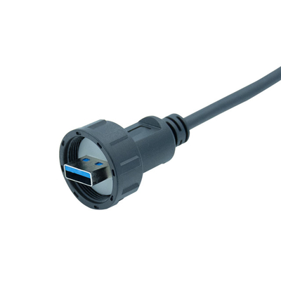Conector de cabo impermeável da montagem IP67 USB do painel de USB 3,0 para anunciar o cabo da caixa leve