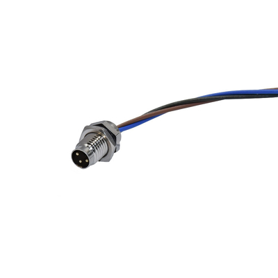 24-20AWG impermeável do conector 2 - 19 de IP67 5A M8 terminal do conector do bronze de fósforo dos pinos