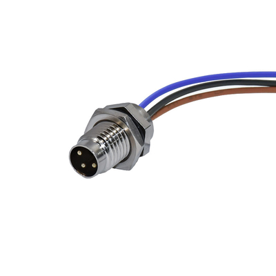 24-20AWG impermeável do conector 2 - 19 de IP67 5A M8 terminal do conector do bronze de fósforo dos pinos