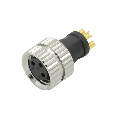 Variação da temperatura de avaliação atual folheado a níquel -40℃~+105℃ de M8 4 PIN Connector 5A