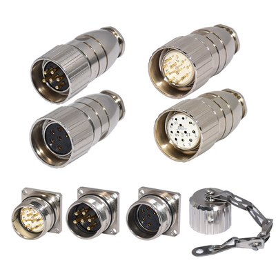 Conector M23 masculino e feminino com 12 pines e certificação CE/ISO9001/RoHS