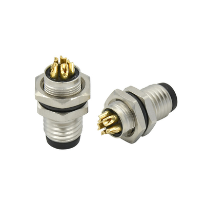 Conector impermeável de 6 pines M8 com tensão nominal de 250V Faixa de temperatura de 40 a 125 graus