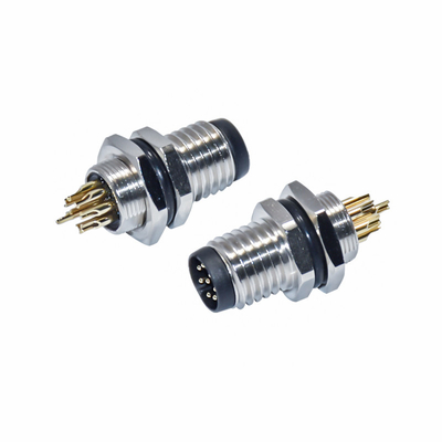 Contatos de latão e conector à prova d'água M8 de corrente nominal 4A para automação industrial