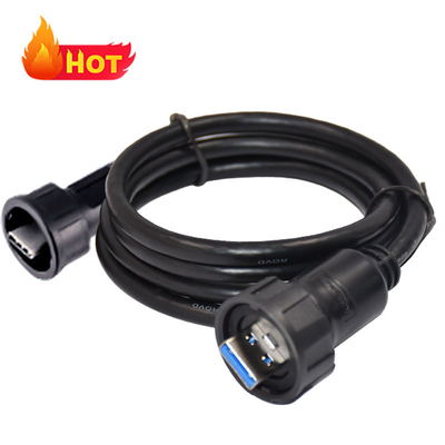 Fêmea Micro USB Jack Cable USB à prova d'água em Cor preta