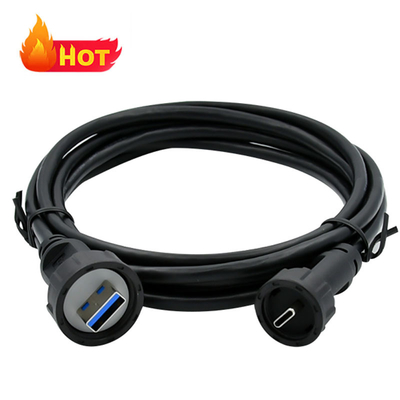 Fêmea Micro USB Jack Cable USB à prova d'água em Cor preta