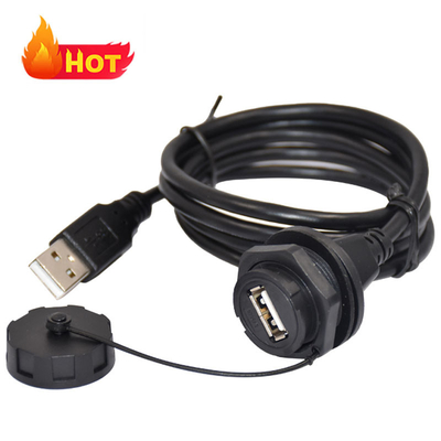 Fêmea Micro USB Jack Cable USB à prova d'água em Cor preta