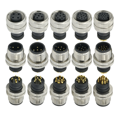 Rigoal M12 Código A Homem Mulher 3-17 Pin Conector de aviação à prova d'água
