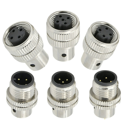 Conector macho blindado M12, 3-17 pinos, à prova d'água IP67, padrão DIN