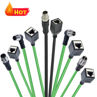 4A Classificado M12 a RJ45 Conector IP67 Impermeável Homem Feminino