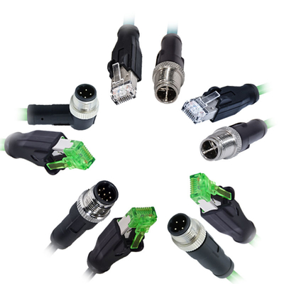 4A Classificado M12 a RJ45 Conector IP67 Impermeável Homem Feminino