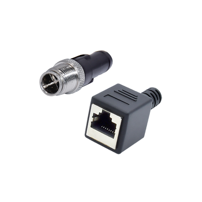 4A Classificado M12 a RJ45 Conector IP67 Impermeável Homem Feminino