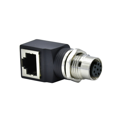 M12 para RJ45 Ethernet Conector macho Fêmea IP67 impermeável 3-17 Pin