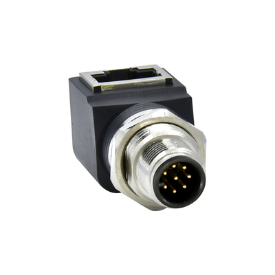 M12 para RJ45 Ethernet Conector macho Fêmea IP67 impermeável 3-17 Pin