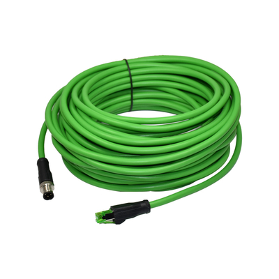 Cabo Ethernet Cat6 IP68 M12 X-Code para RJ45 1 Metro