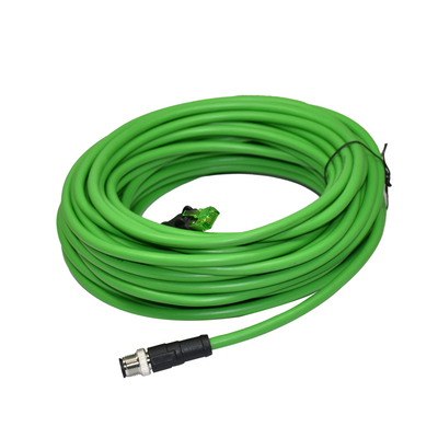 Cabo Ethernet Cat6 IP68 M12 X-Code para RJ45 1 Metro