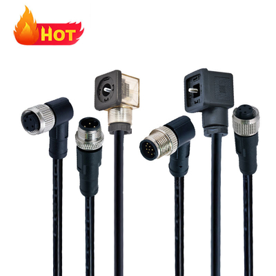 Conector M12 para Válvula Solenoide à Prova d'Água IP67 DIN 43650 Tipo A B C