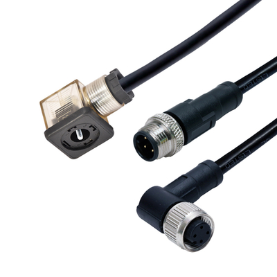 Conector M12 para Válvula Solenoide à Prova d'Água IP67 DIN 43650 Tipo A B C