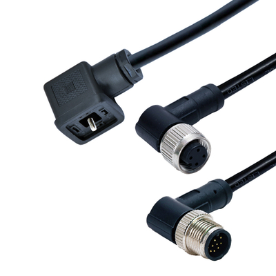 Conector M12 para Válvula Solenoide à Prova d'Água IP67 DIN 43650 Tipo A B C