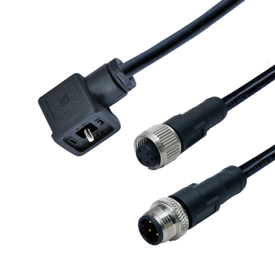 Conector M12 para Válvula Solenoide à Prova d'Água IP67 DIN 43650 Tipo A B C