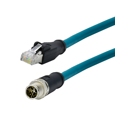 Código M12 X para RJ45 Cat6 Adaptador 10Gbps IP67 impermeável