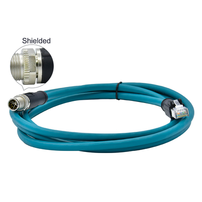 Código M12 X para RJ45 Cat6 Adaptador 10Gbps IP67 impermeável
