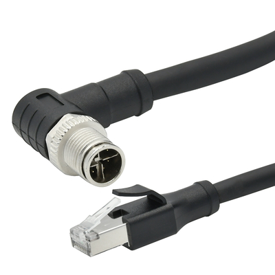 Código M12 X para RJ45 Cat6 Adaptador 10Gbps IP67 impermeável