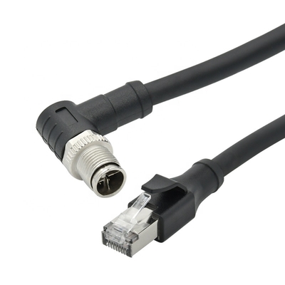 Cabo Ethernet M12 4 pinos 8 pinos D X Code para Câmera Industrial Visão de Máquina