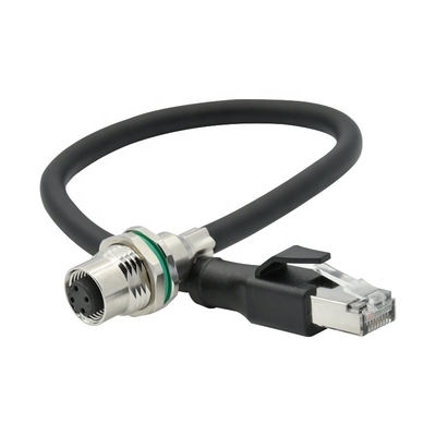 Cabo Ethernet M12 4 pinos 8 pinos D X Code para Câmera Industrial Visão de Máquina