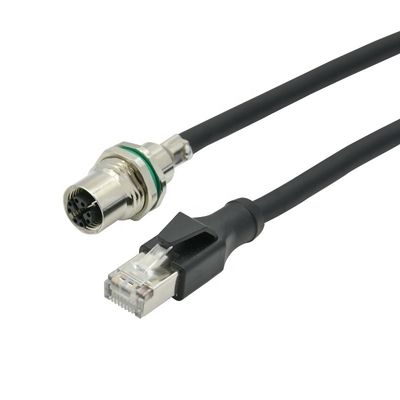 Cabo Ethernet M12 4 pinos 8 pinos D X Code para Câmera Industrial Visão de Máquina