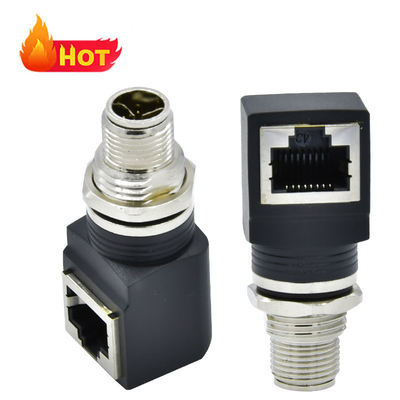 M12 X Código RJ45 Cabo de ligação IP67 IP68 Ethernet industrial à prova d'água