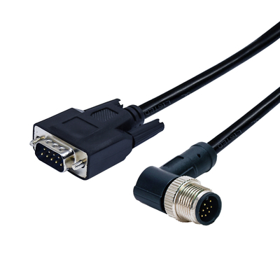 M12 a DB9 Cabo de conector à prova d'água IP67 IP68 250V 4A