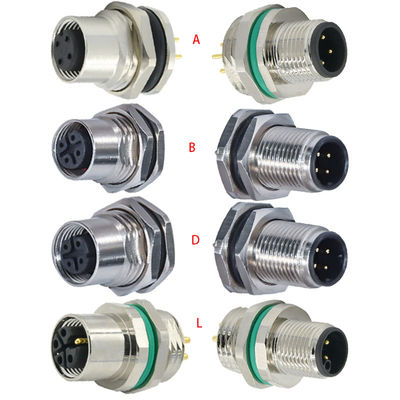 M12 IP67 IP68 Waterproof Connector Male Female 3-17 Pin Automotive