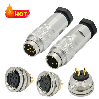 M12 IP67 IP68 Waterproof Connector Male Female 3-17 Pin Automotive